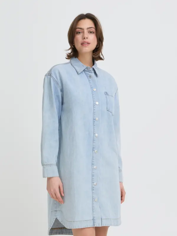 Fransa FRLISE DR 1 Denim Kjole Light blue denim