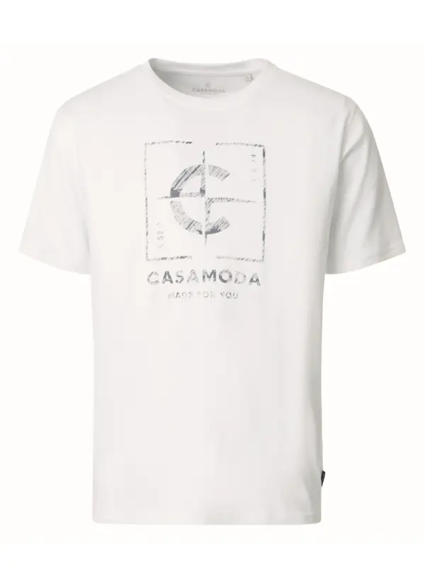CASAMODA O-neck Print T-shirt Brillant White