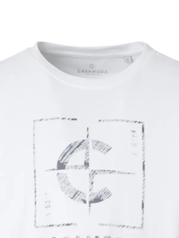CASAMODA O-neck Print T-shirt Brillant White