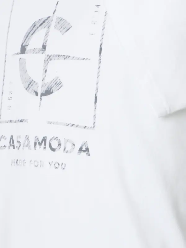 CASAMODA O-neck Print T-shirt Brillant White