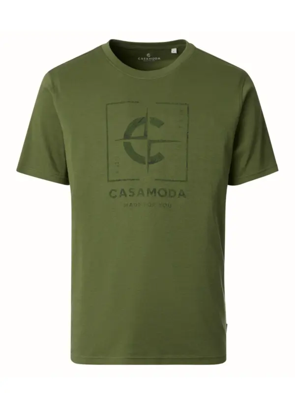 CASAMODA O-neck Print T-shirt Olivine