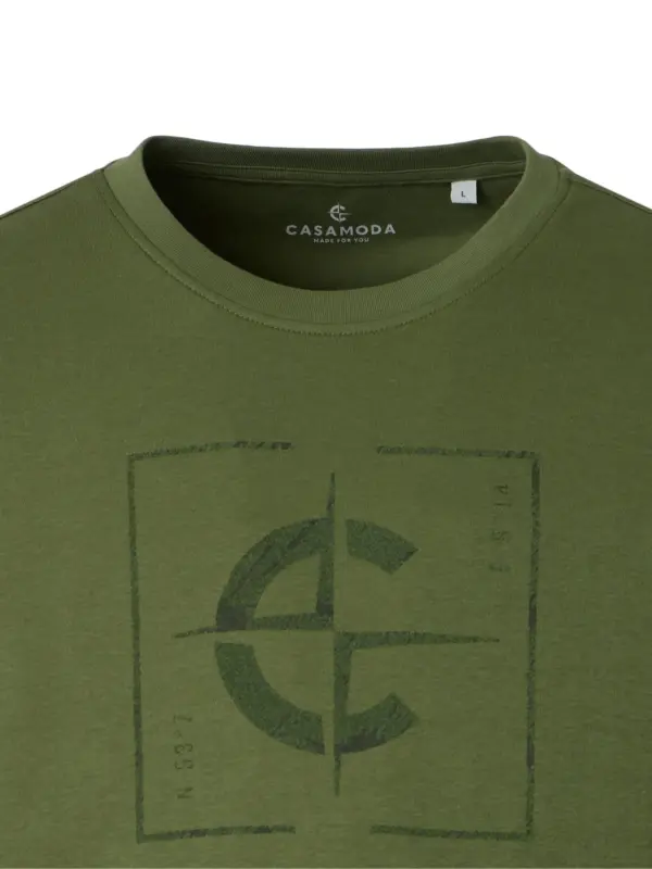 CASAMODA O-neck Print T-shirt Olivine