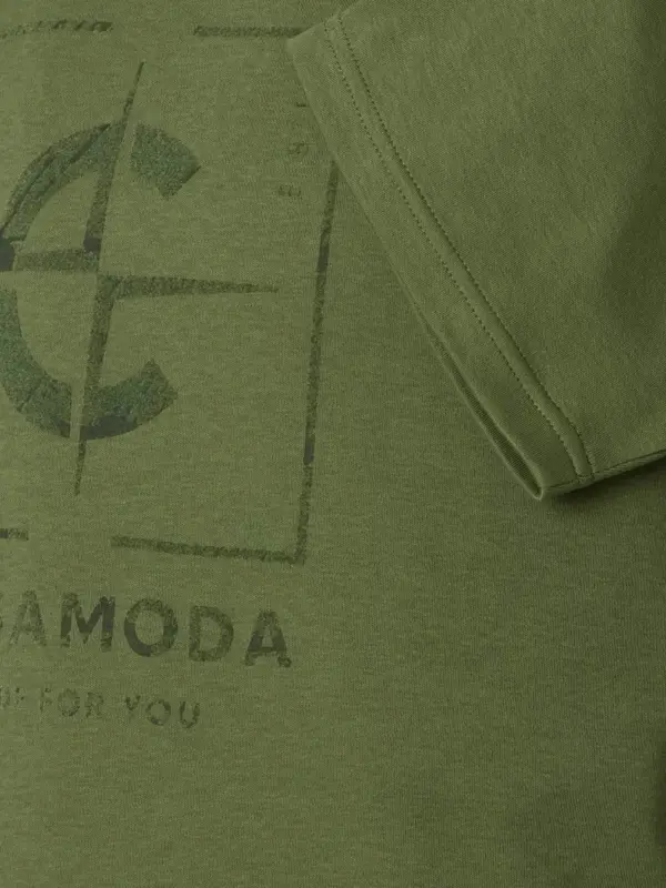 CASAMODA O-neck Print T-shirt Olivine