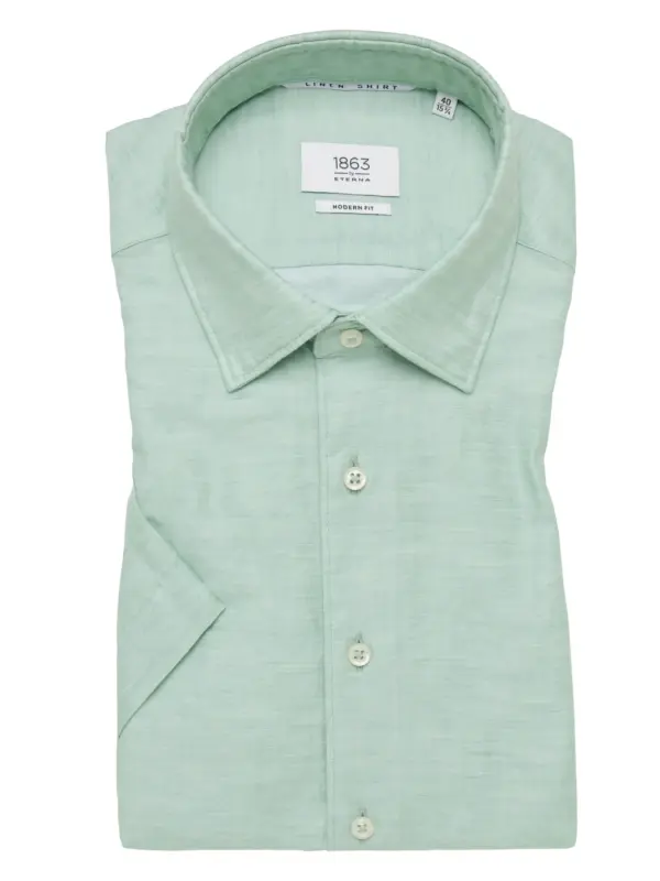 Eterna Modern Fit 1863 Linen twill Skjorte Lime