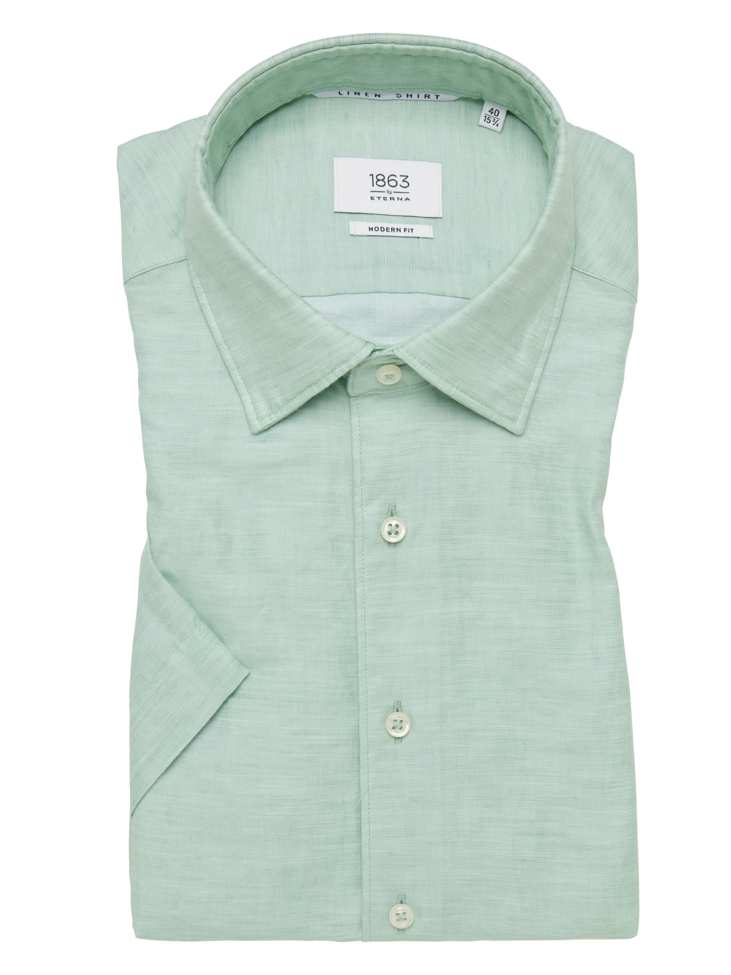 Eterna Modern Fit 1863 Linen twill Skjorte Lime
