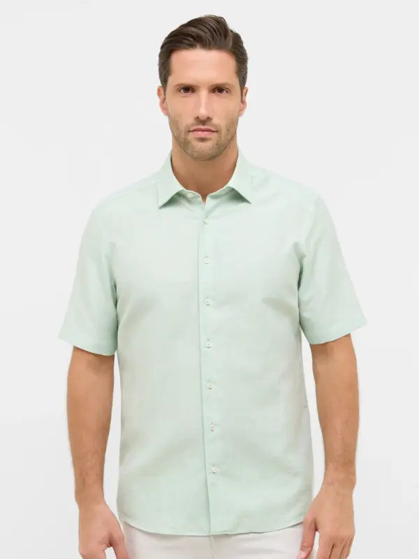 Eterna Modern Fit 1863 Linen twill Skjorte Lime