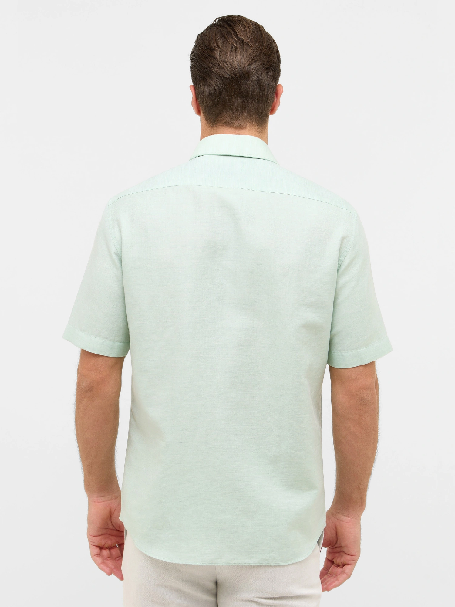 Eterna Modern Fit 1863 Linen twill Skjorte Lime