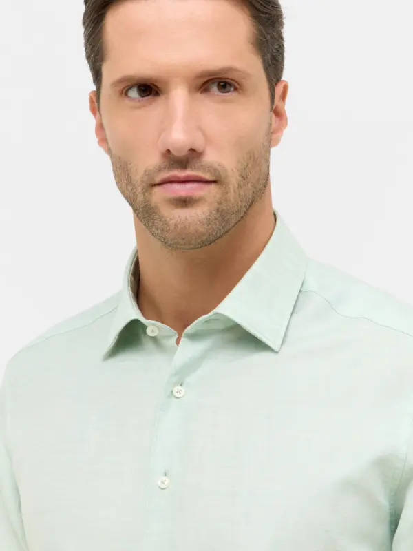 Eterna Modern Fit 1863 Linen twill Skjorte Lime