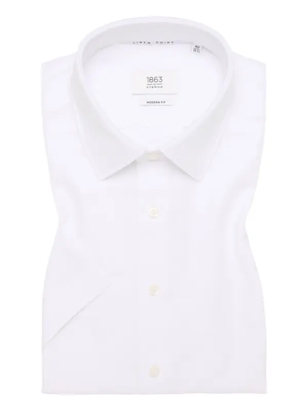Eterna Modern Fit 1863 Linen twill Skjorte White