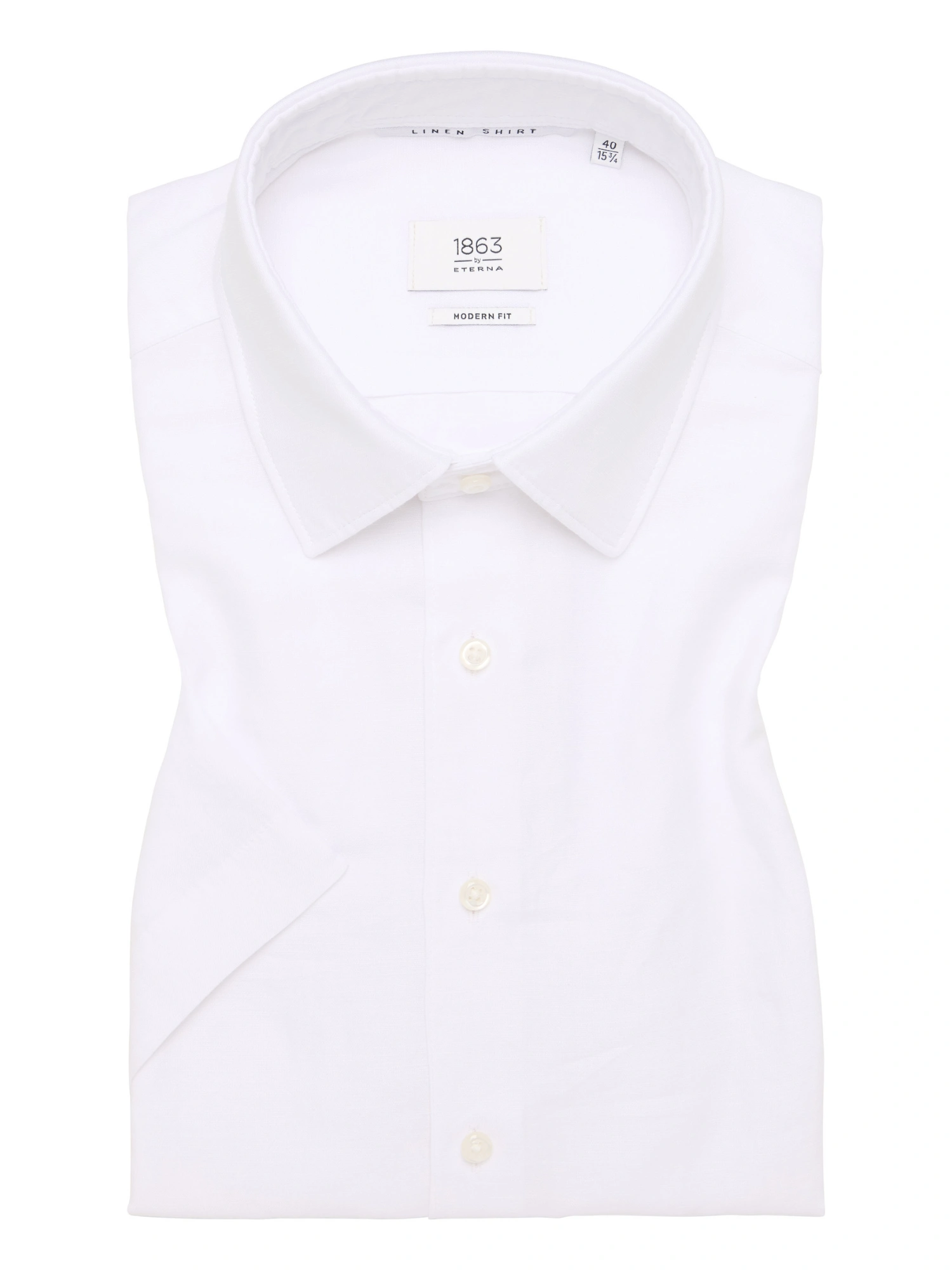 Eterna Modern Fit 1863 Linen twill Skjorte White