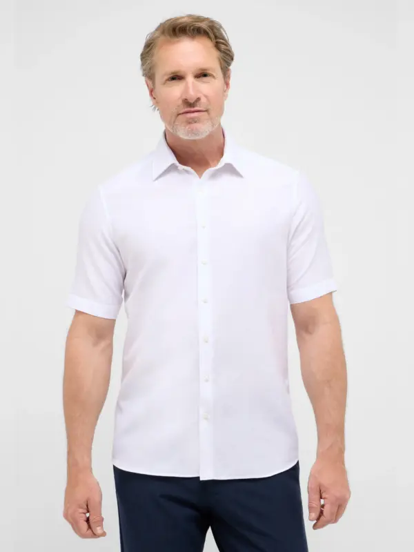 Eterna Modern Fit 1863 Linen twill Skjorte White