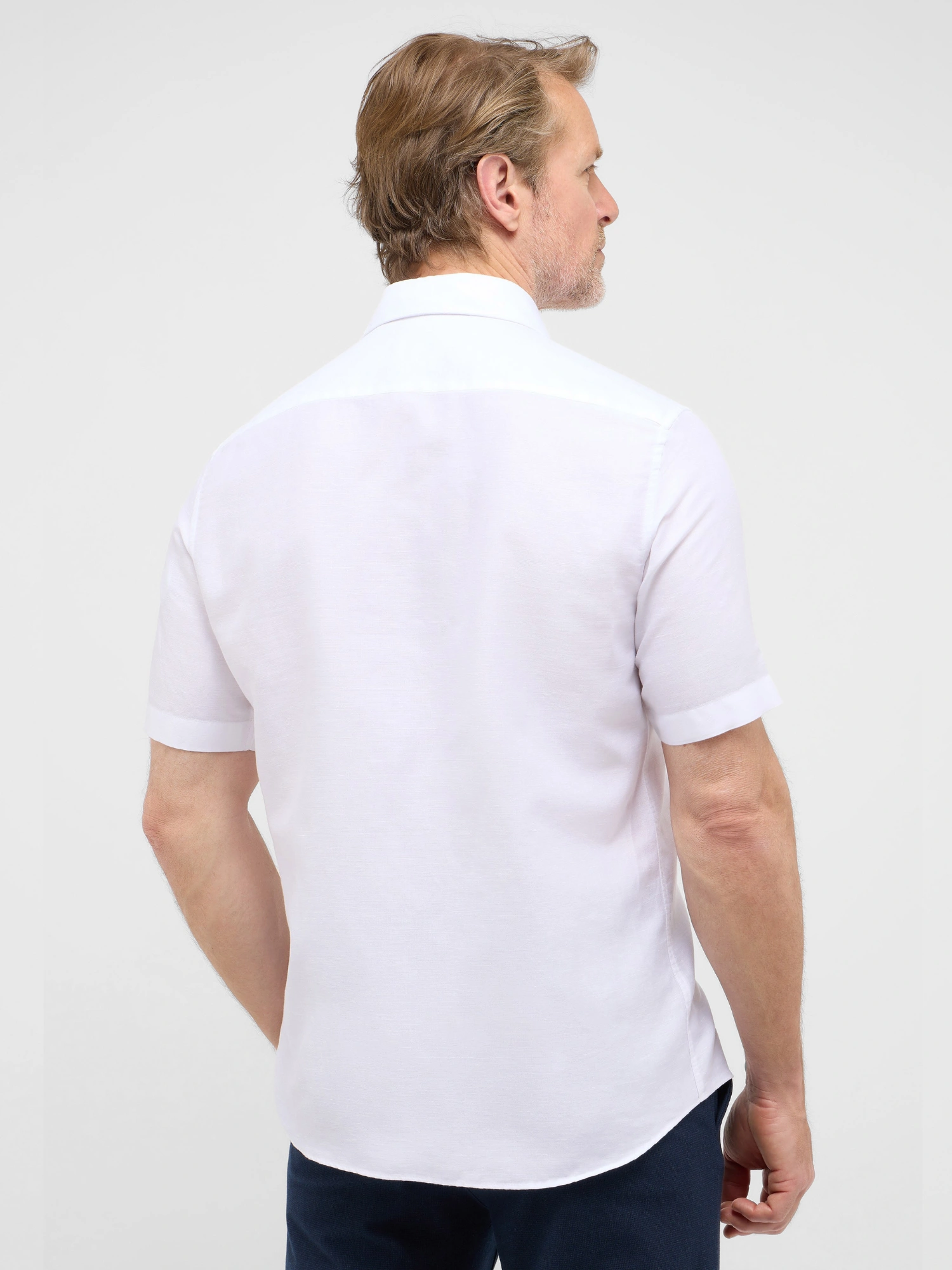 Eterna Modern Fit 1863 Linen twill Skjorte White