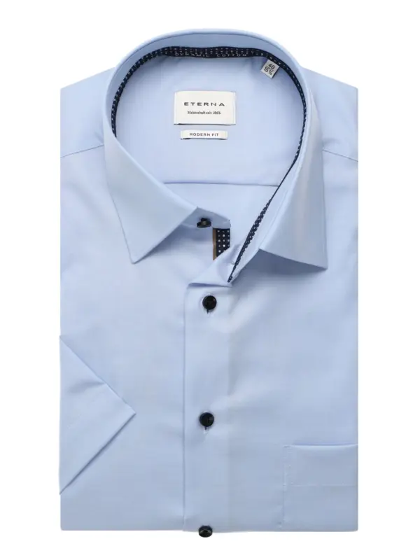 Eterna Modern Fit Dynamic Stretch Cotton Skjorte Blue