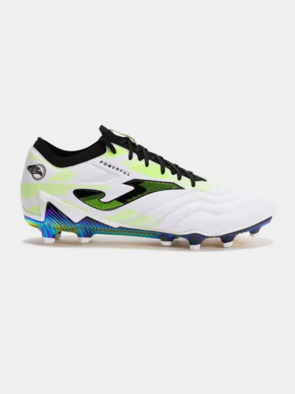 JOMA POWERFUL TOP 2502 WHITE BLACK FIRM GROUND Fodboldstøvler