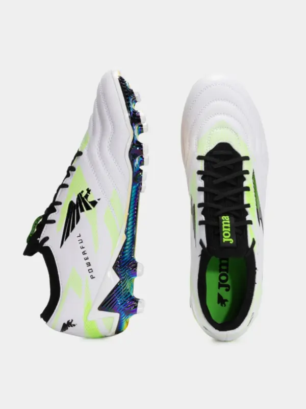 JOMA POWERFUL TOP 2502 WHITE BLACK FIRM GROUND Fodboldstøvler