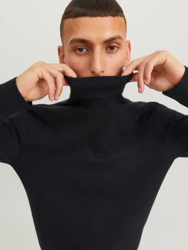 Jack & Jones JJEEMIL KNIT ROLL NECK NOOS Black