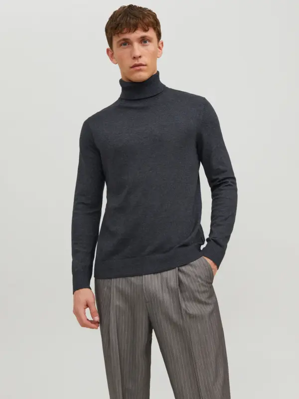 Jack & Jones JJEEMIL KNIT ROLL NECK NOOS Grey
