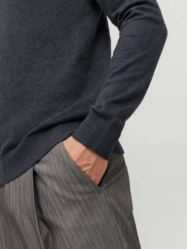 Jack & Jones JJEEMIL KNIT ROLL NECK NOOS Grey