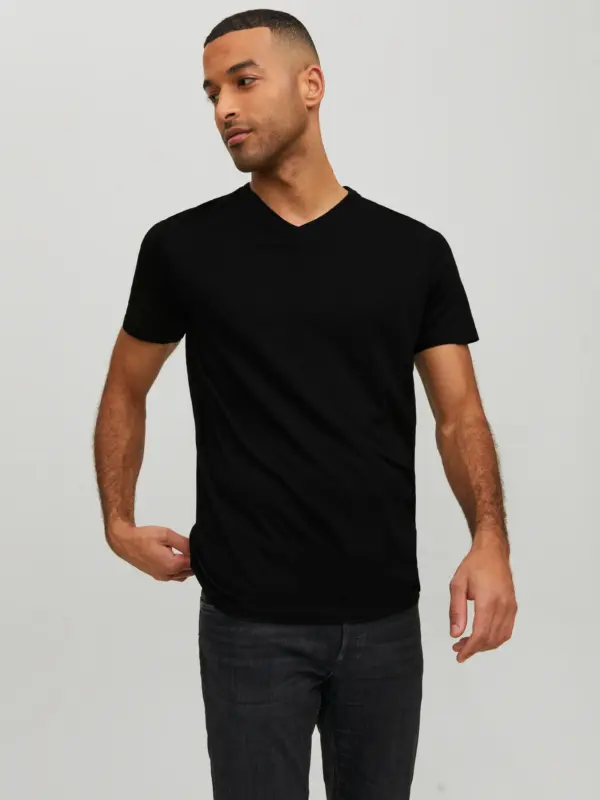 Jack & Jones JJEORGANIC BASIC TEE SS V-NECK NOOS Black
