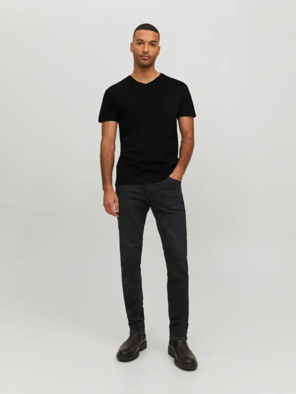Jack & Jones JJEORGANIC BASIC TEE SS V-NECK NOOS Black