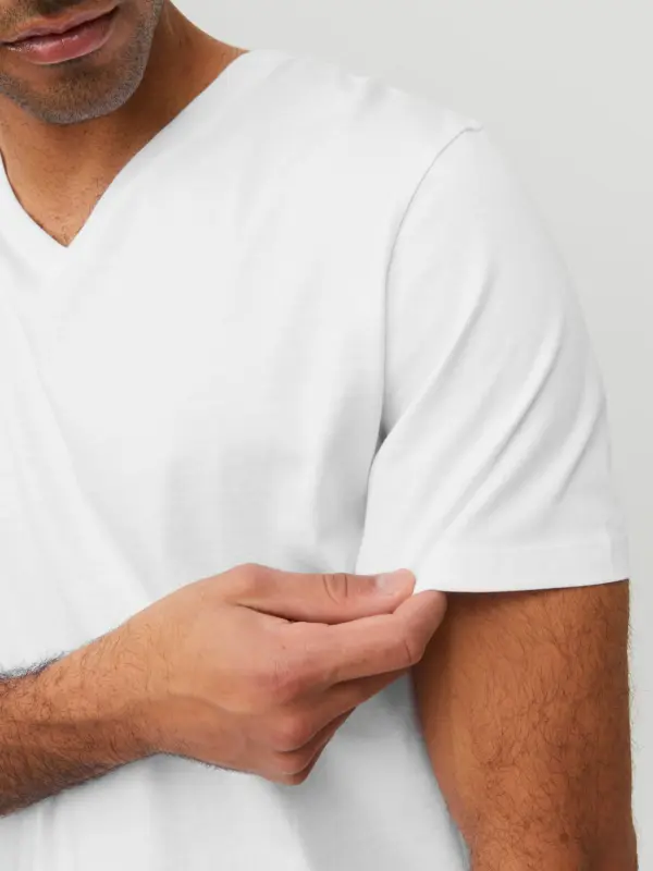 Jack & Jones JJEORGANIC BASIC TEE SS V-NECK NOOS White