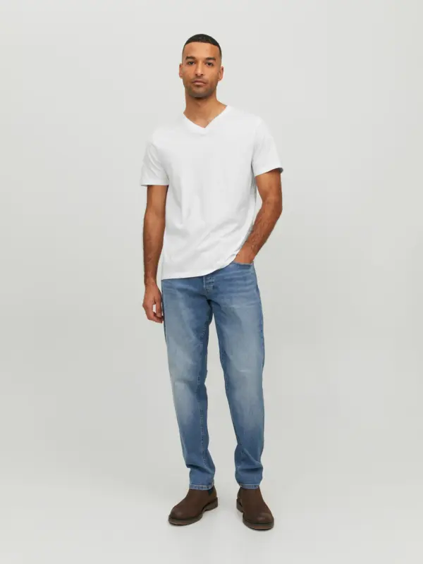 Jack & Jones JJEORGANIC BASIC TEE SS V-NECK NOOS White