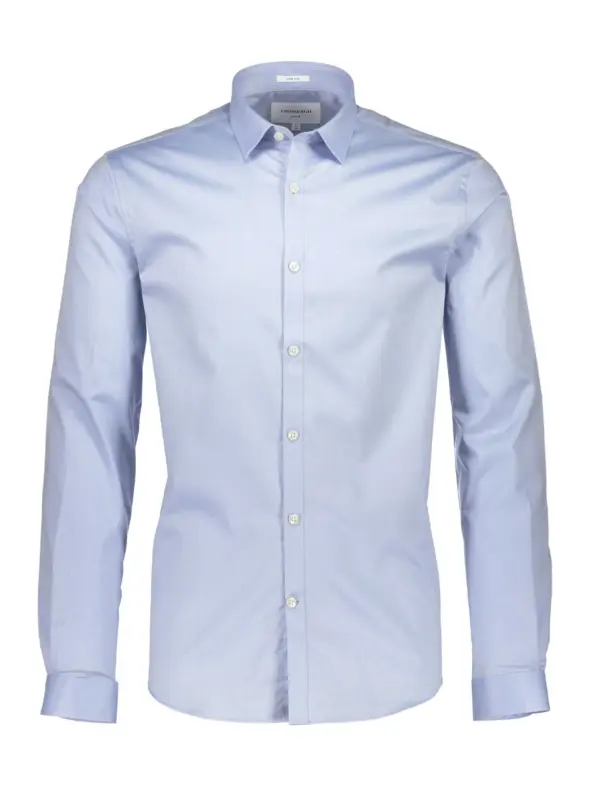 Lindbergh White Technical Plain stretch Shirt Light Blue