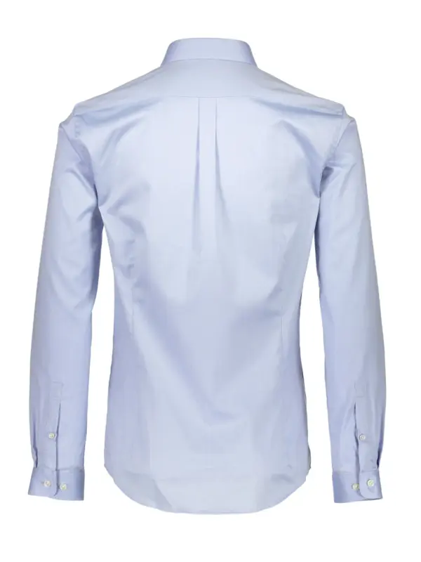 Lindbergh White Technical Plain stretch Shirt Light Blue