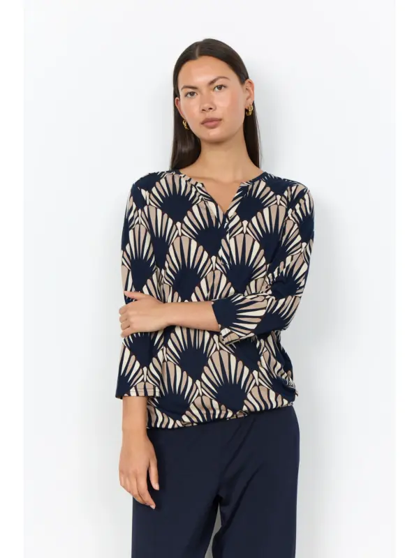 Soyaconcept SC-FELICITY AOP 555 Bluse NAVY COMBI