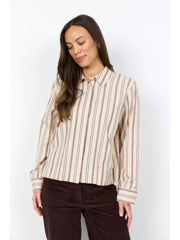 Soyaconcept SC-HALEY 2 - YD Skjorte MADDER BROWN COMBI