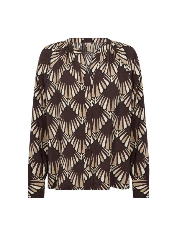 Soyaconcept SC-HALIN AOP 1 Skjorte CHOCOLATE PLUM COMBI