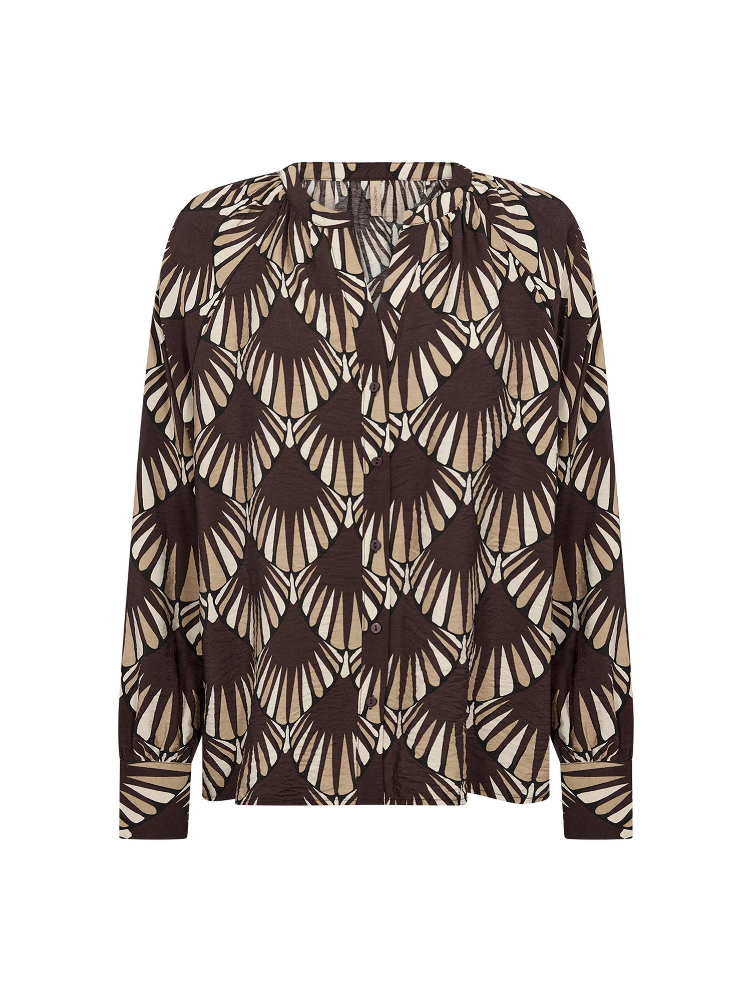 Soyaconcept SC-HALIN AOP 1 Skjorte CHOCOLATE PLUM COMBI