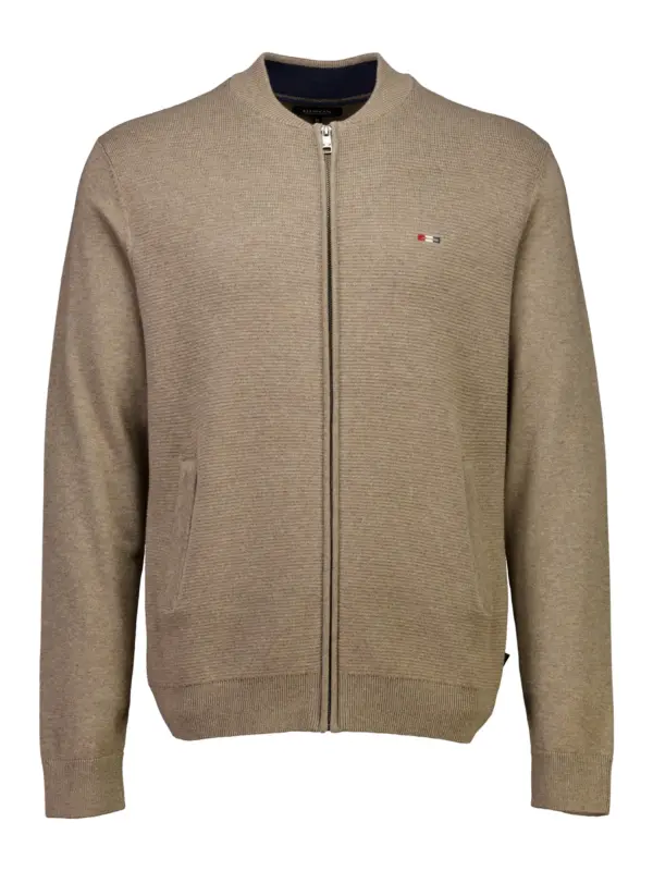 Bison Baseball Cardigan Structure Knit DK SAND MEL
