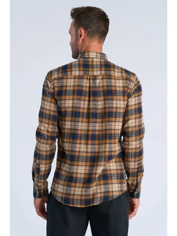 Bison Checked Shirt Camel