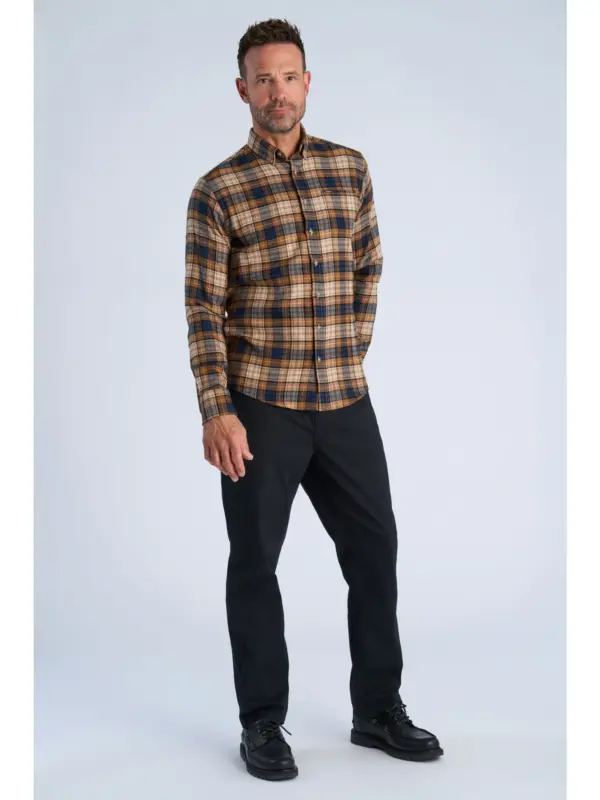 Bison Checked Shirt Camel