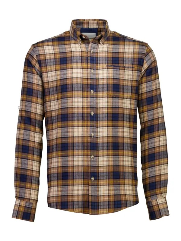 Bison Checked Shirt Camel