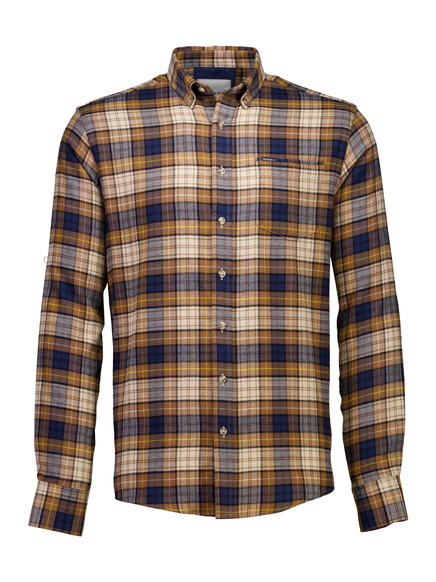 Bison Checked Shirt Camel