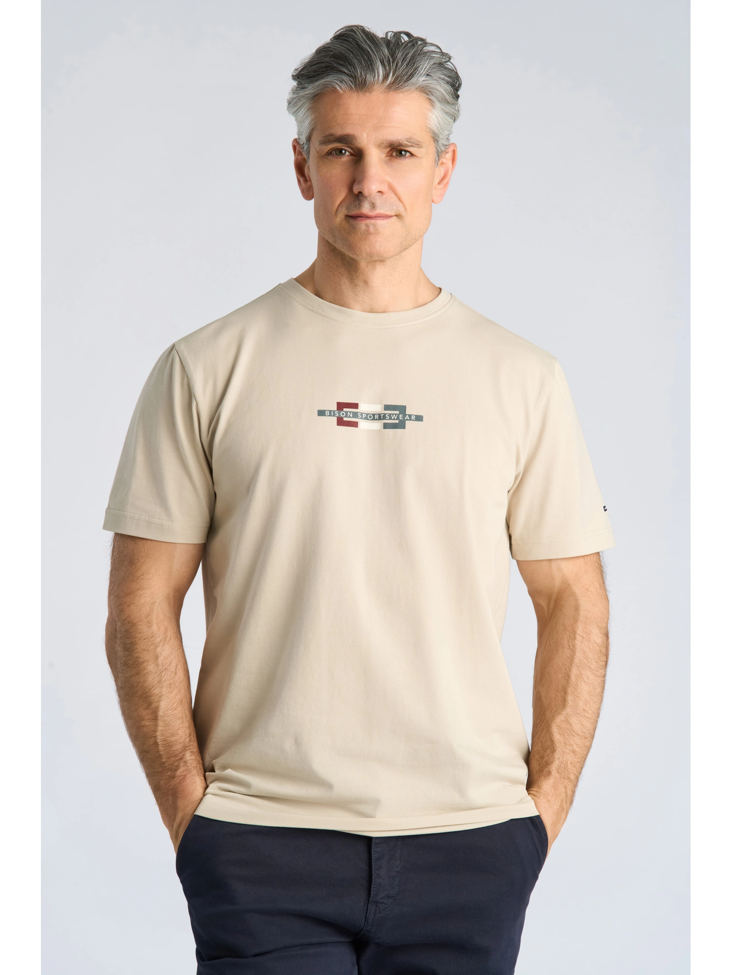 Bison O-neck Stretch Tee Print Dark Kit