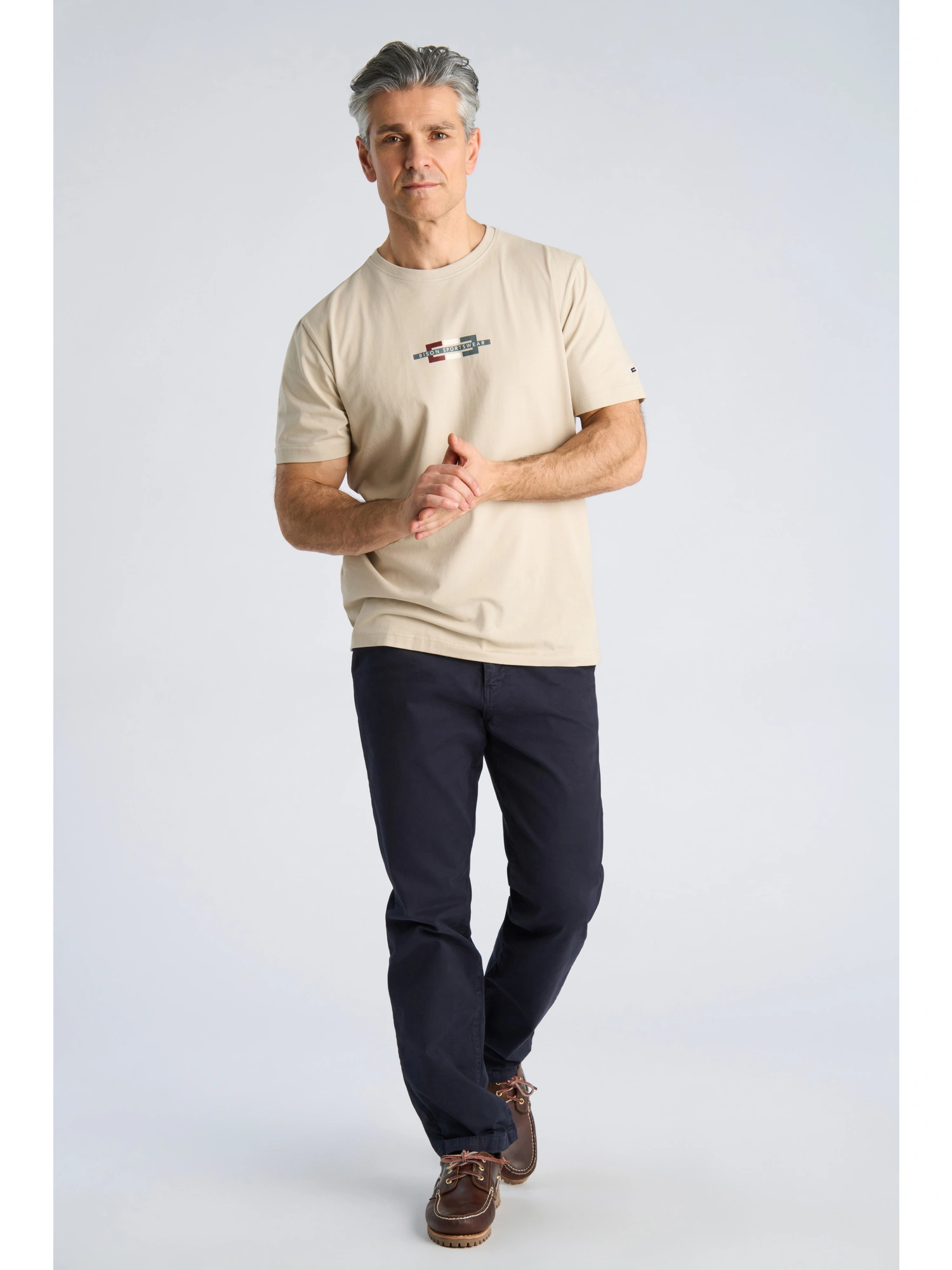 Bison O-neck Stretch Tee Print Dark Kit