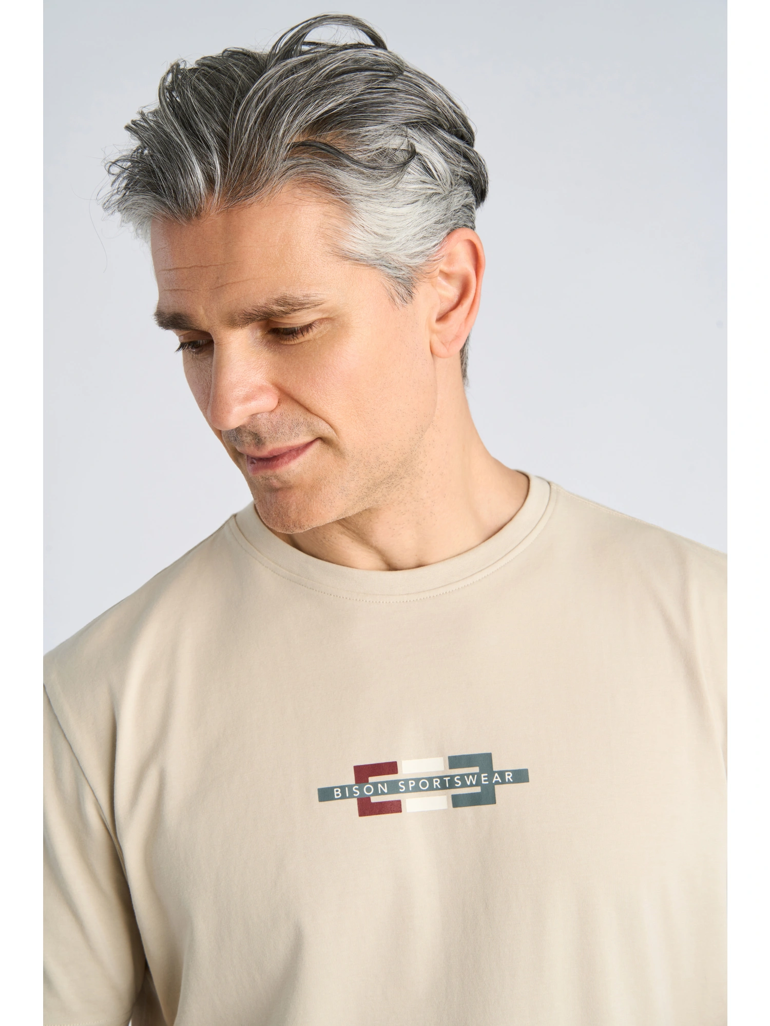 Bison O-neck Stretch Tee Print Dark Kit