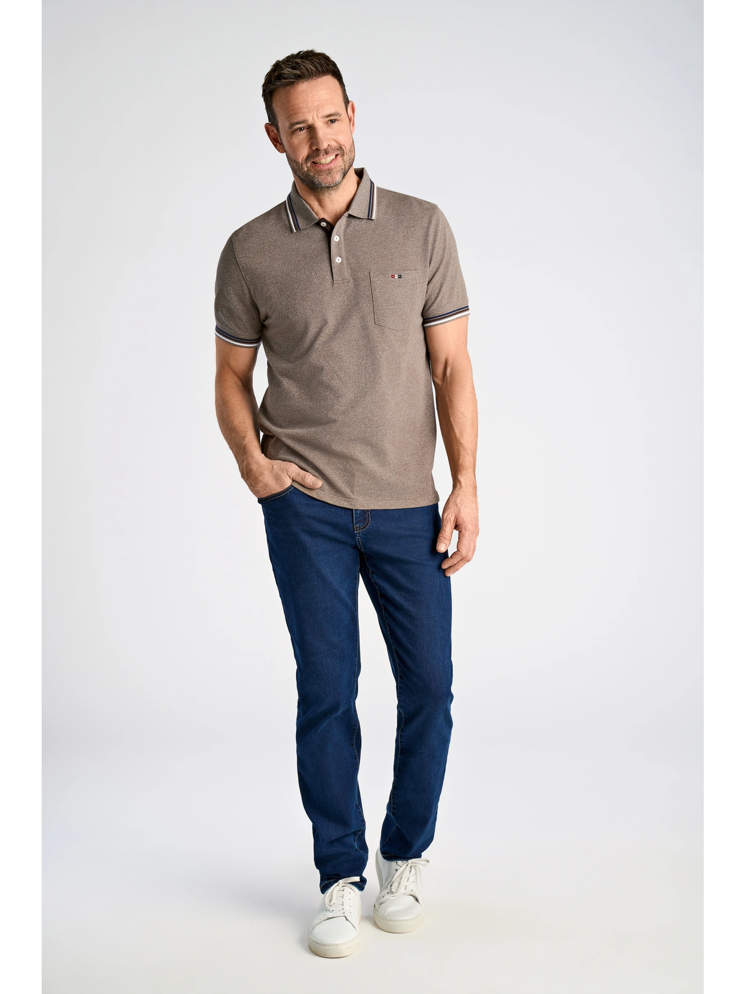 Bison Signature Polo Piqué Stone 525