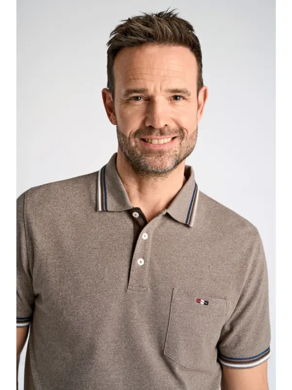 Bison Signature Polo Piqué Stone 525