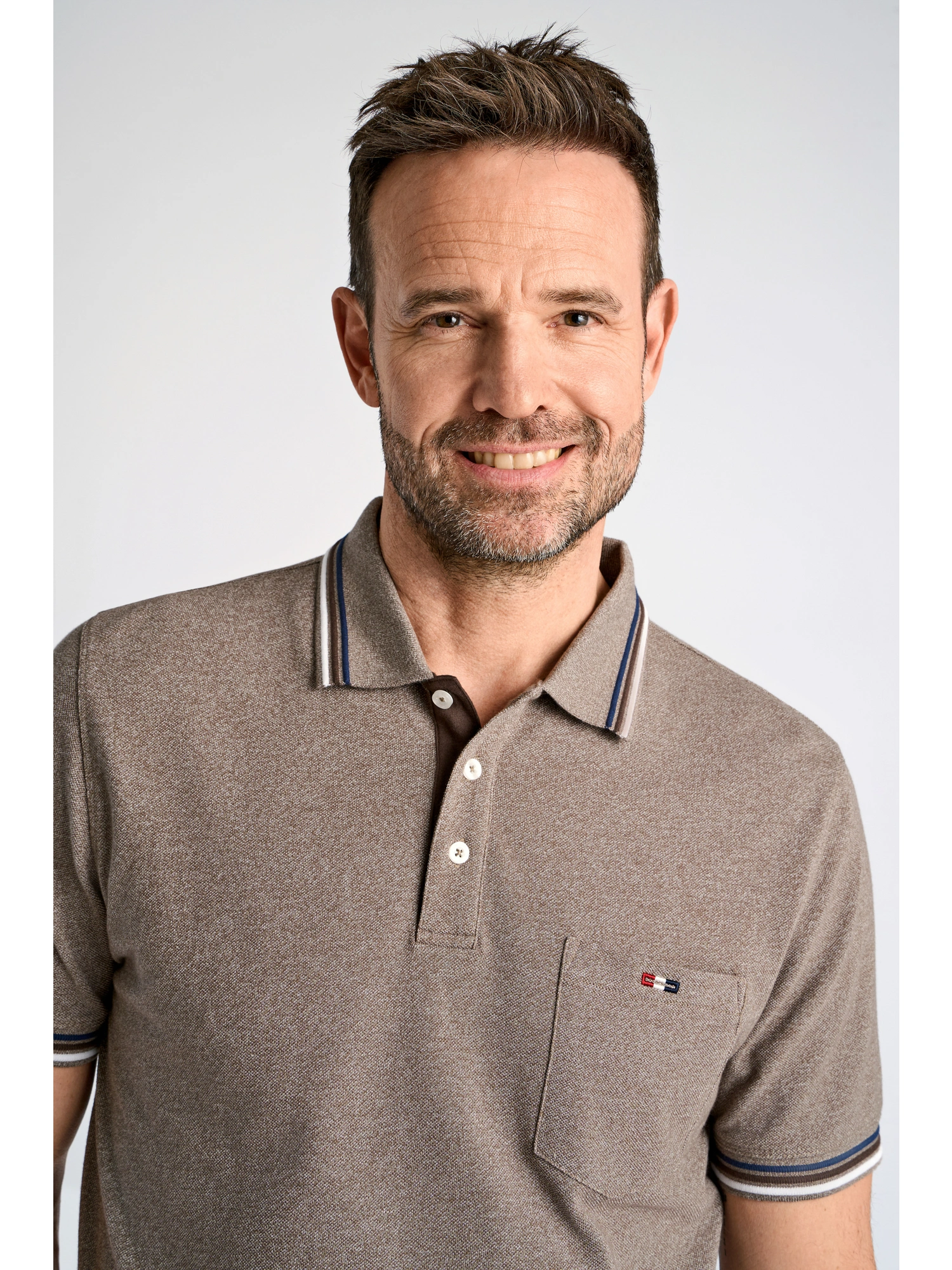 Bison Signature Polo Piqué Stone 525