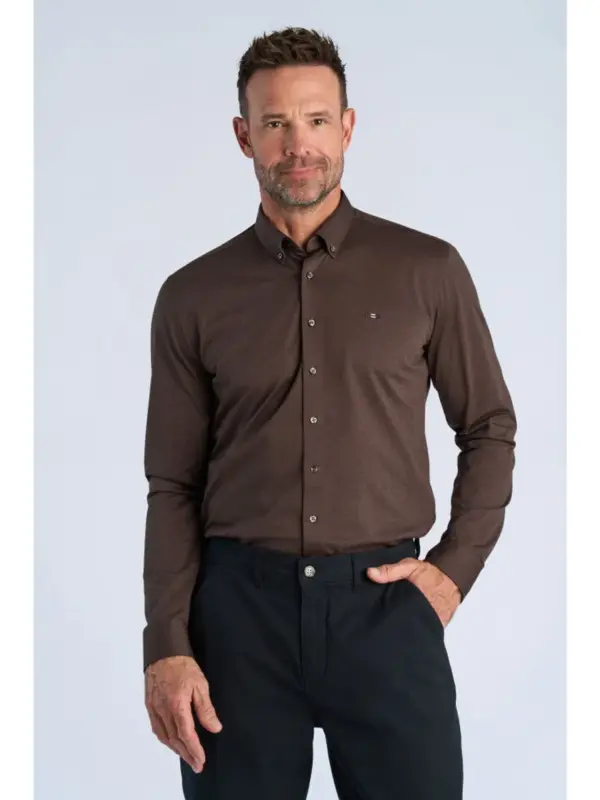 Bison Superflex Skjorte DK BROWN MEL
