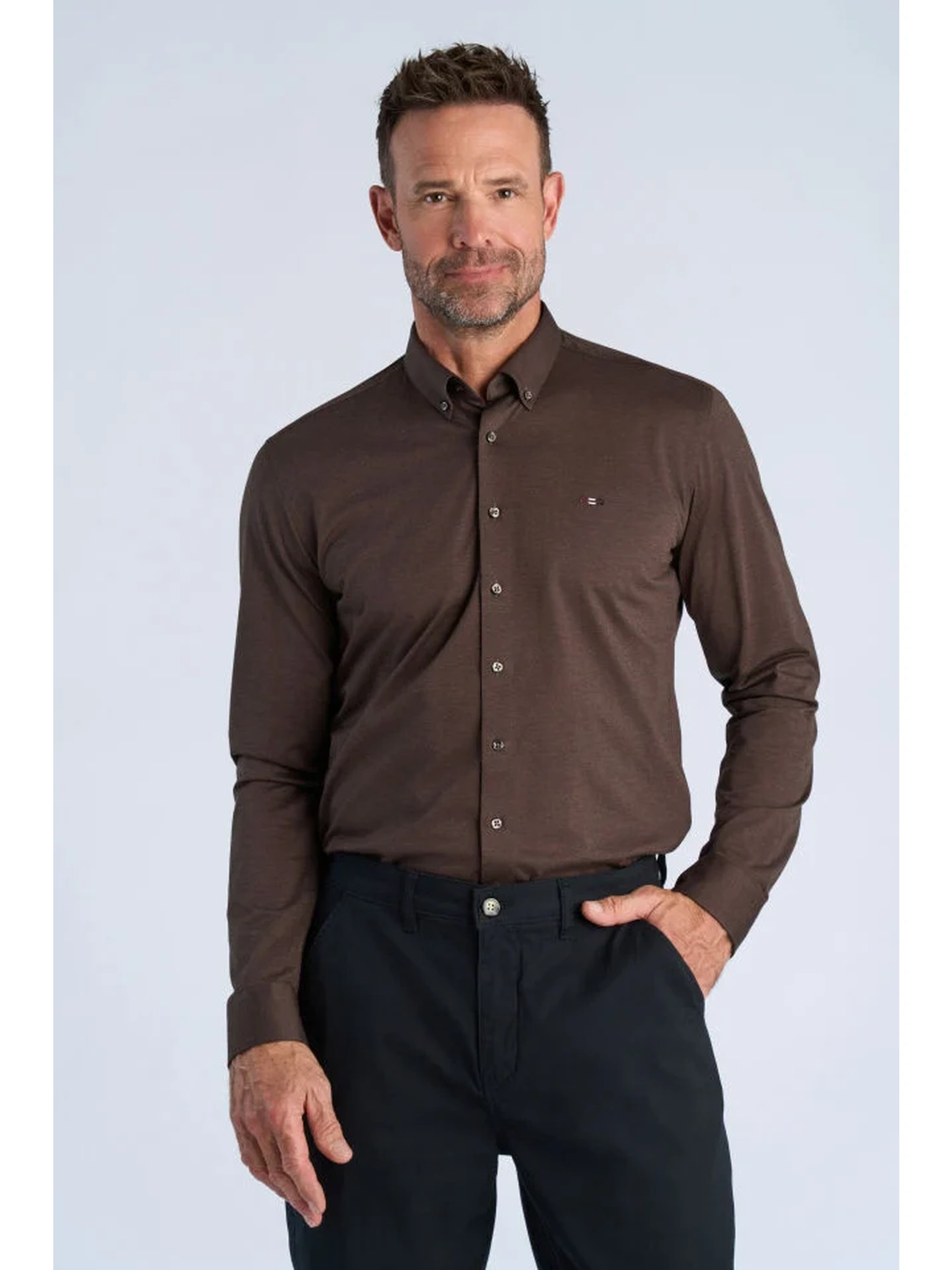 Bison Superflex Skjorte DK BROWN MEL
