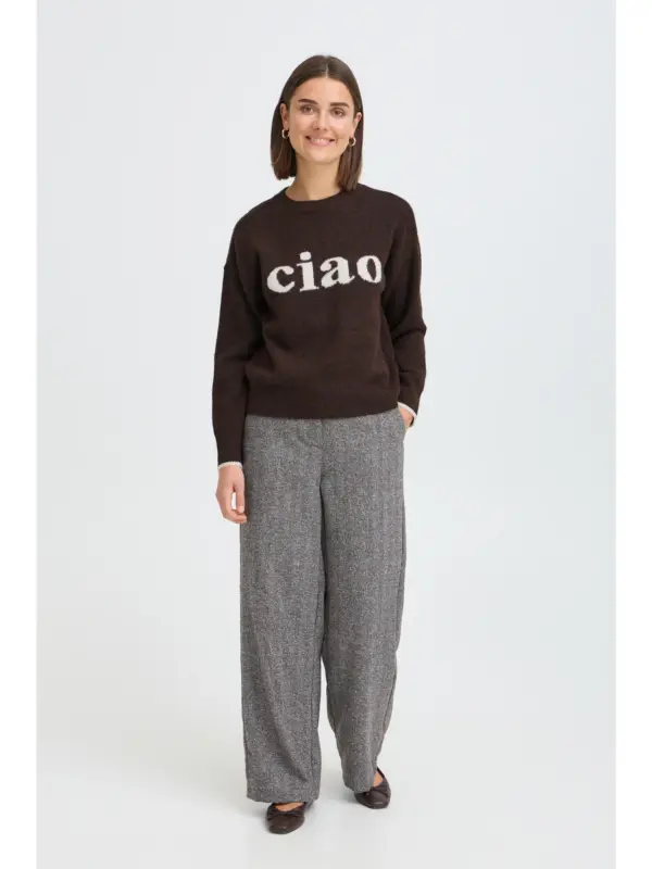 Fransa FRFLORENCE PU 2 Pullover Hot Fudge Text
