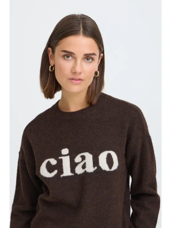 Fransa FRFLORENCE PU 2 Pullover Hot Fudge Text