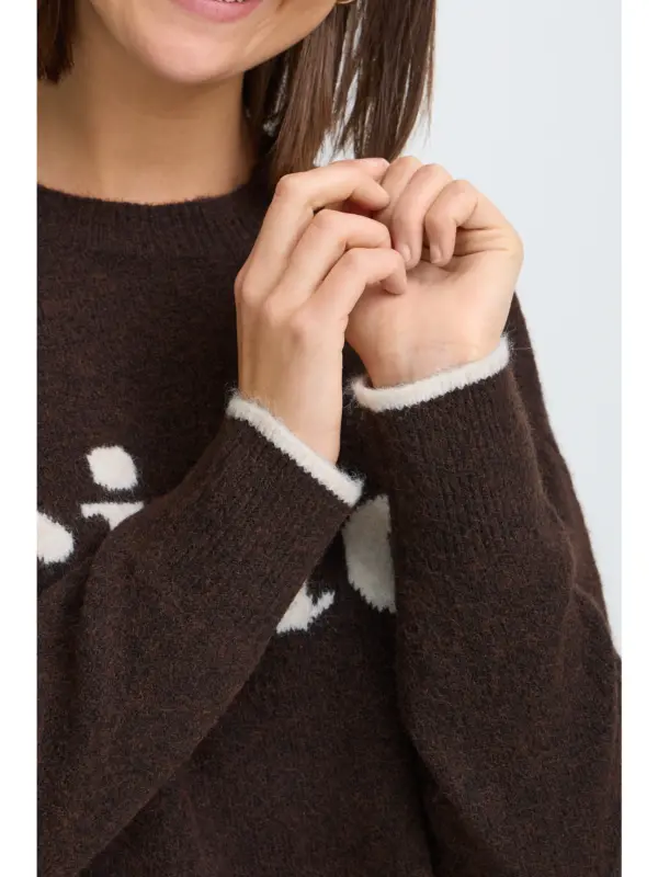 Fransa FRFLORENCE PU 2 Pullover Hot Fudge Text