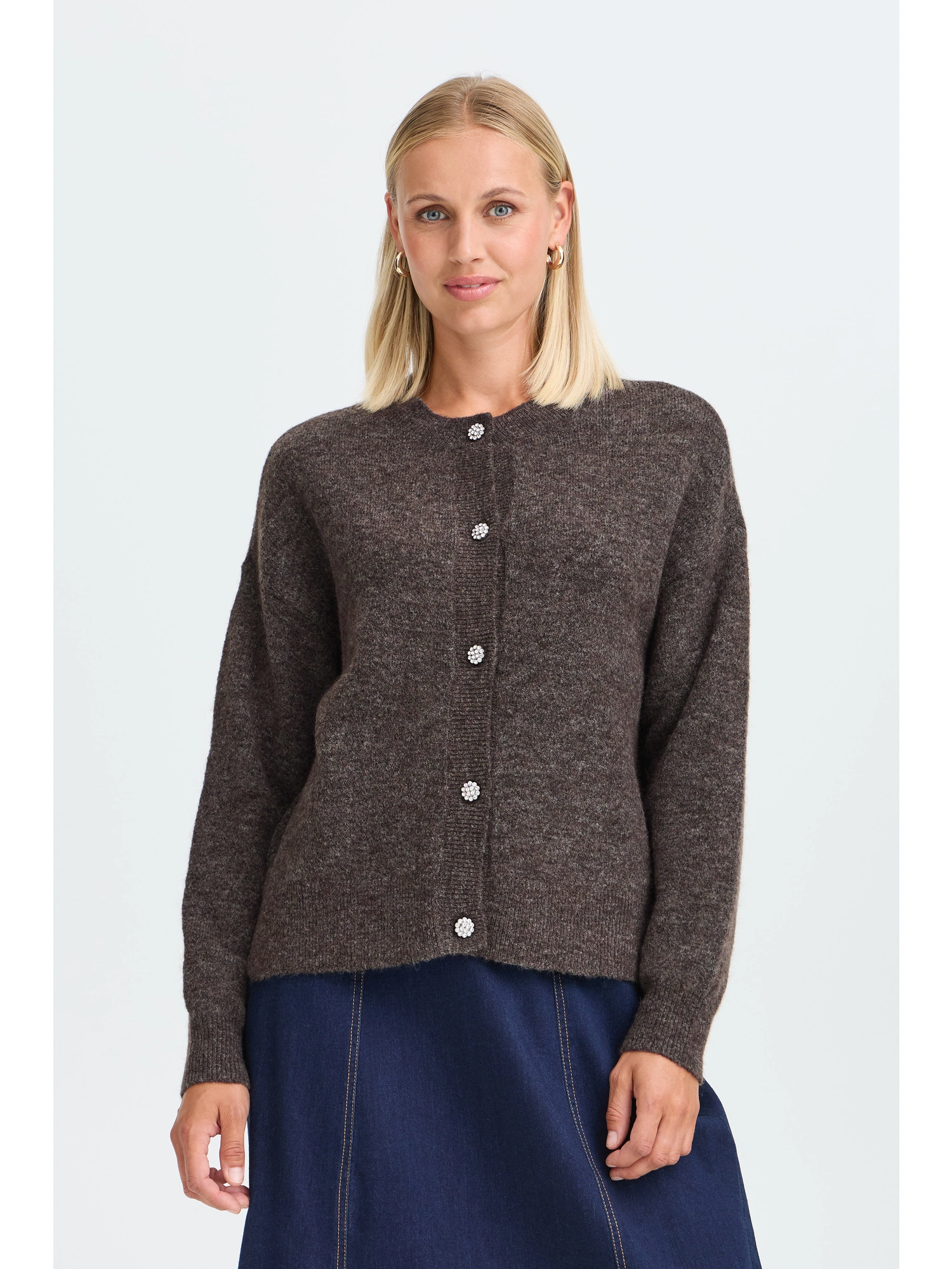 Fransa FRSANNY CAR 11 Cardigan Hot Fudge Melange