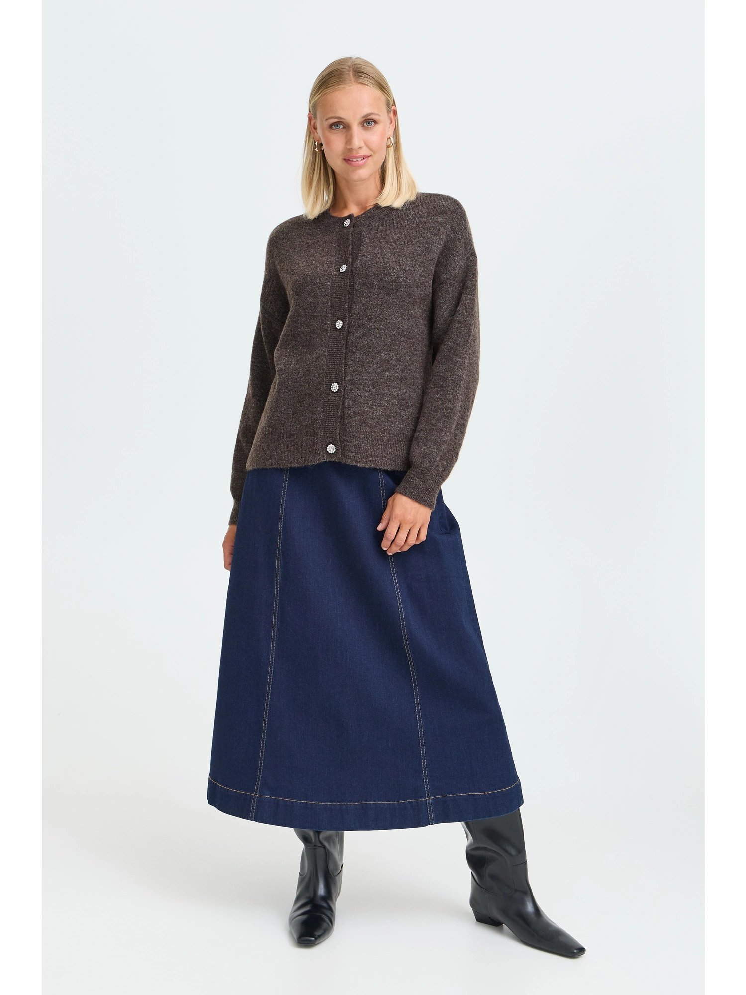 Fransa FRSANNY CAR 11 Cardigan Hot Fudge Melange